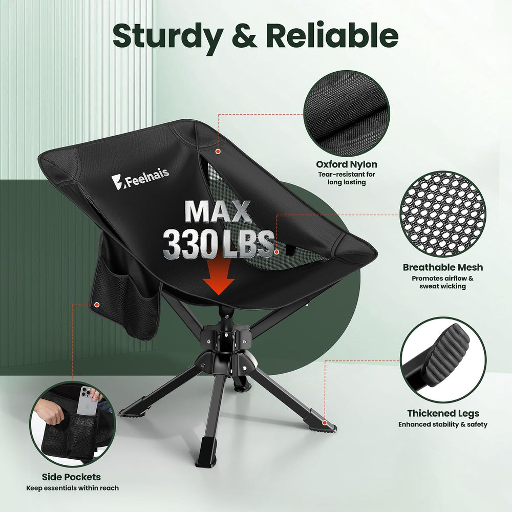 Portable Camping Chairs for Adults, Comfy Folding Camp Chair | 3.5 lbs Lightw...