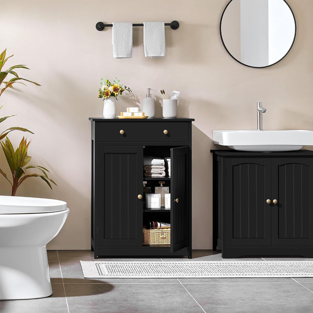 Yaheetech Bathroom Storage Cabinet with 1 Drawer and 2 Doors, Bathroom Floor ...