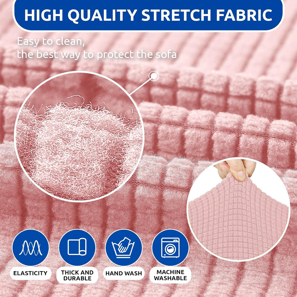 KEKUOU Stretch Chair Sofa Slipcover, Single Couch Cover,Dusty Pink
