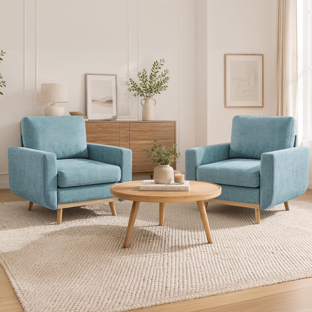 Accent Chair for Bedroom,Reading Chair with Deep Seat,Chenille Armchair with ...