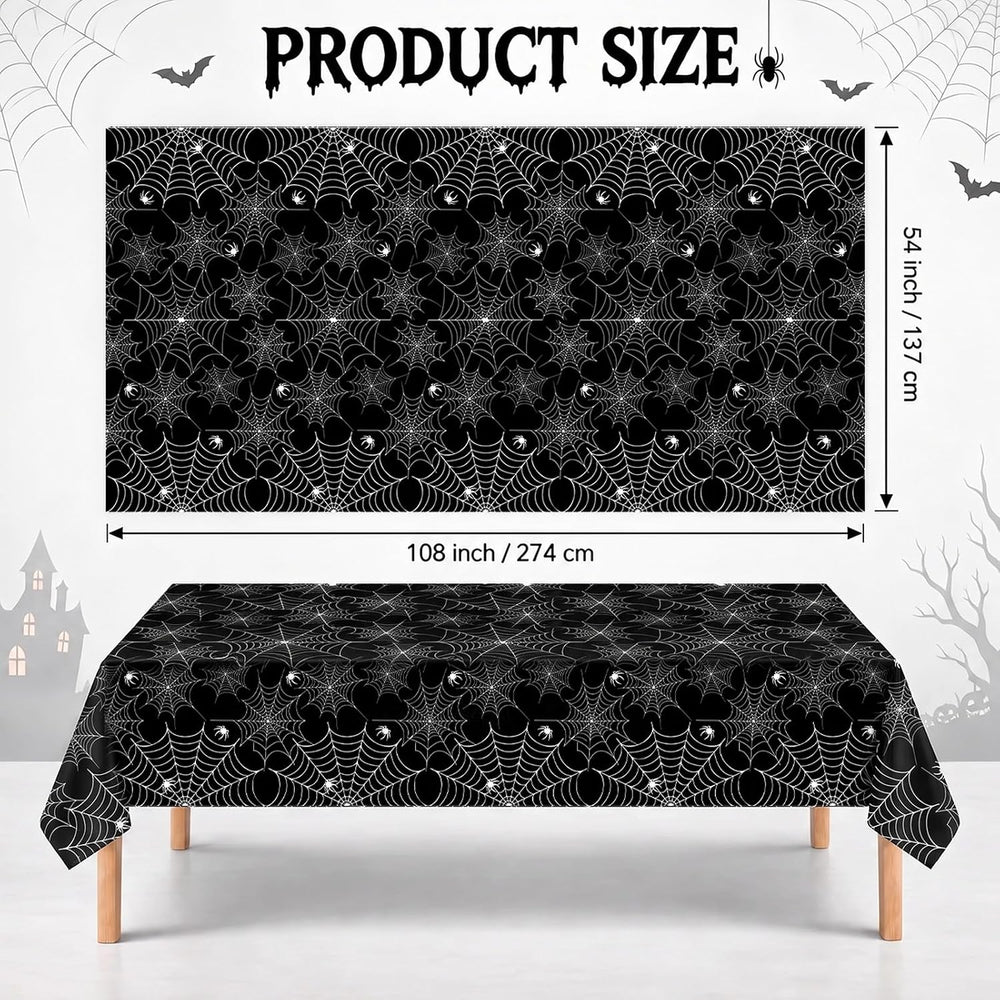 12 Pack Halloween Tablecloth, Spider Web Table Cloth