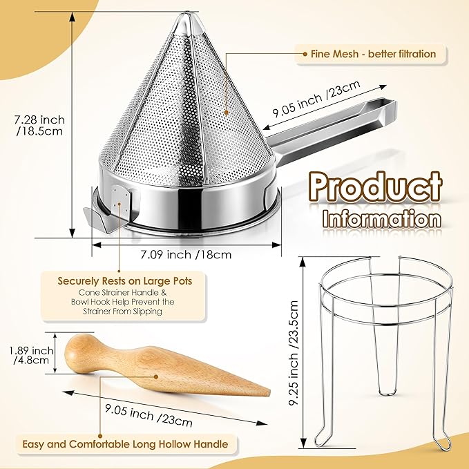 Feekoon Stainless Steel Chinois Strainer