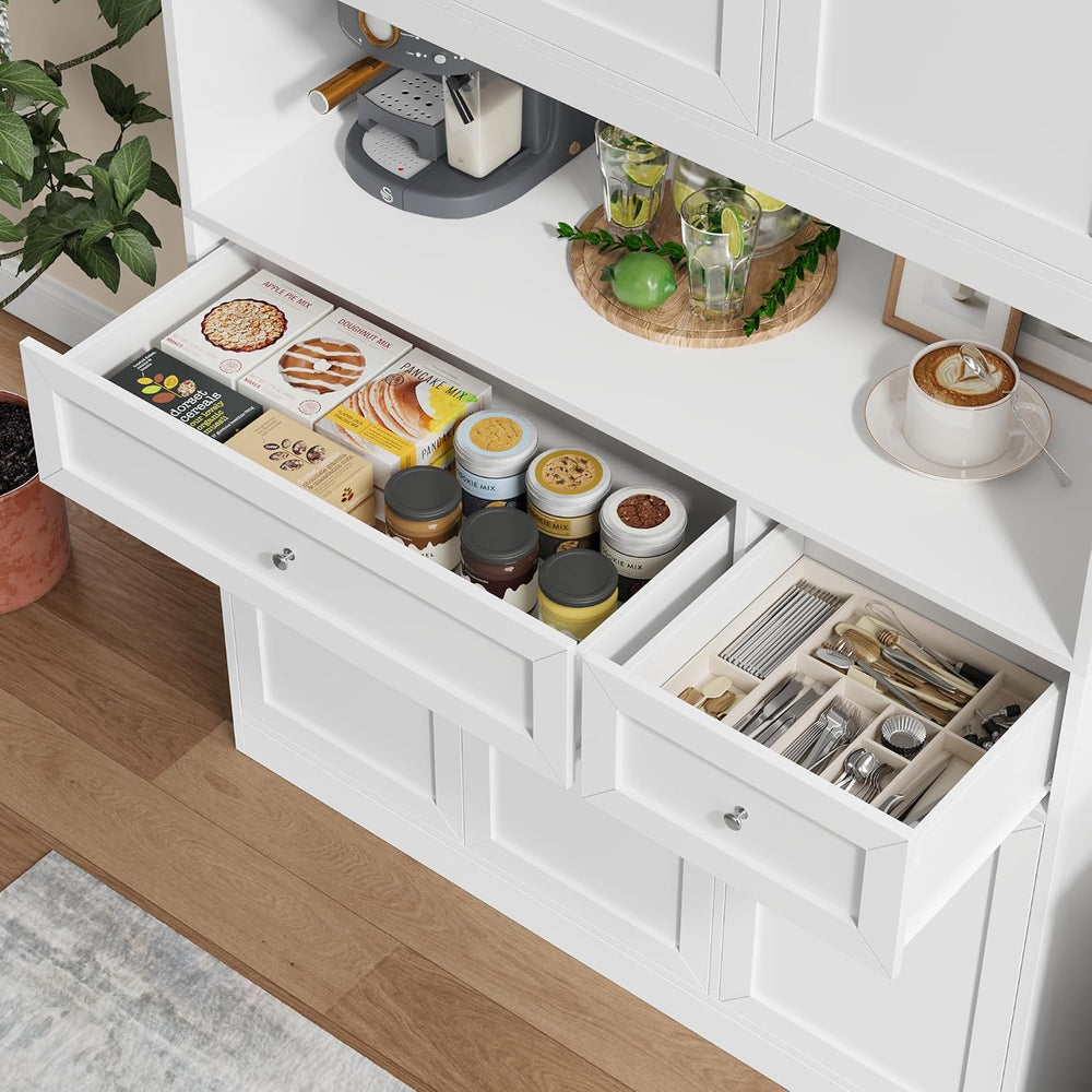BOTLOG 2PCS Kitchen Cabinets, 71” Large Sideboard Buffet Cabinet with Storage...