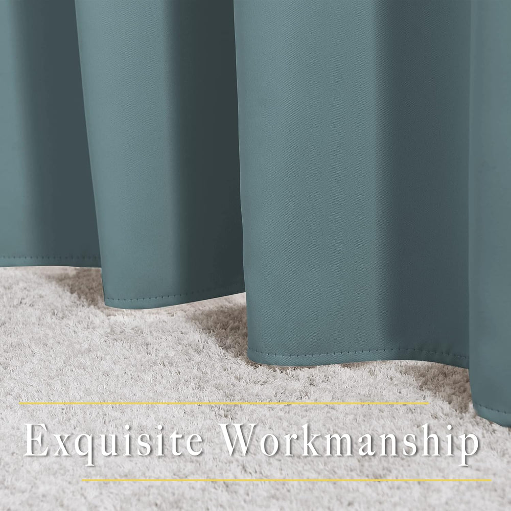 NICETOWN Blackout Greyish Blue Curtains for Sliding Glass Door 2 Panels - The...