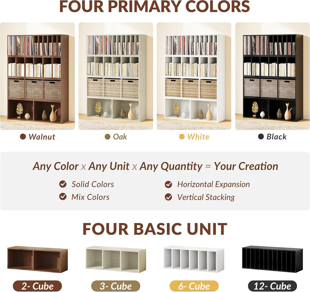 IOTXY DIY Modular Cube Bookcase - CubeXY Customizable Stackable Expandable Ba...