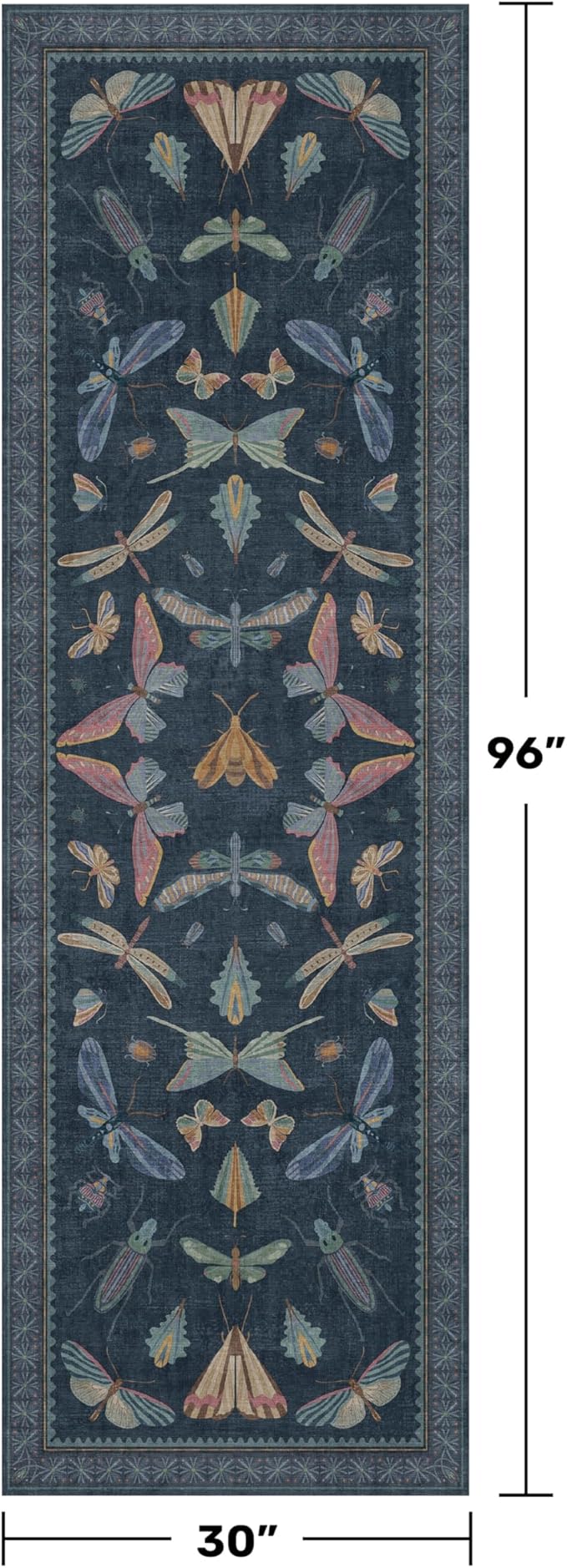 Vintage 2'6"x8' Kitchen Rugs Washable, Non Slip 8ft Long Rugs