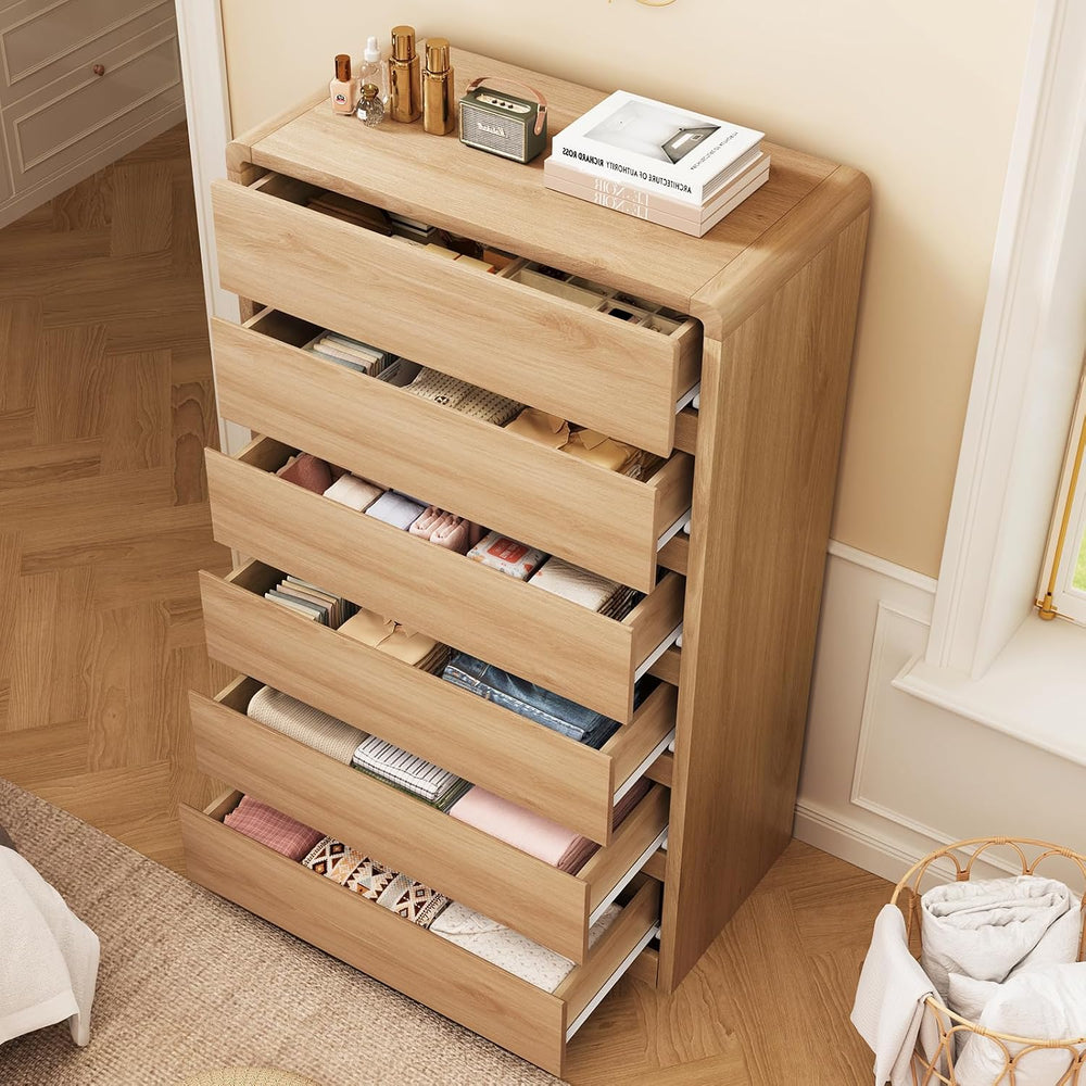 TEENFON Tall Dresser for Bedroom with 6 Drawers, 49.2" Tall Dressers &am...