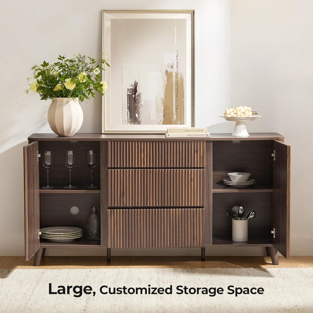 CHITA 62" Sideboard Buffet Cabinet with Storage, Living Room Accent Cabi...