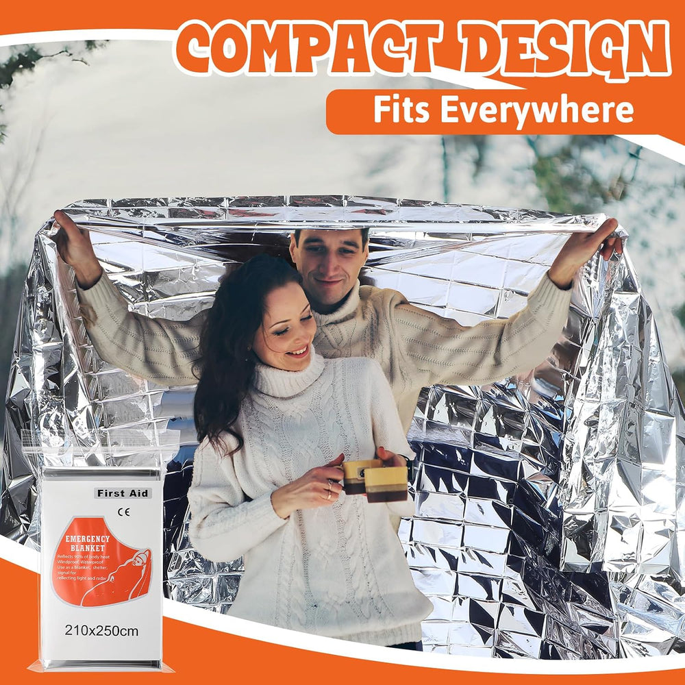 Kingdder 30 Pack Oversized Emergency Thermal Blankets Bulk 98'' x 82&...