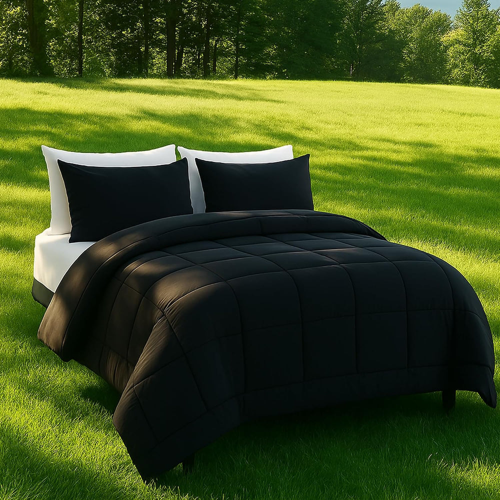 DOWNCOOL Queen Comforter Set -All Season Queen Bed Set with 2 Pillow Cases-3 ...