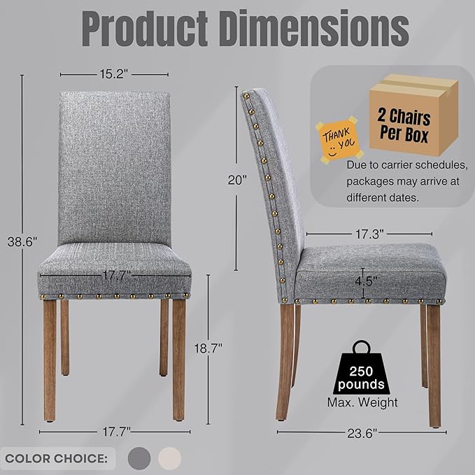 Upholstered Dining Chair Modern Stylish Parsons Kitchen Diner High Back with ...
