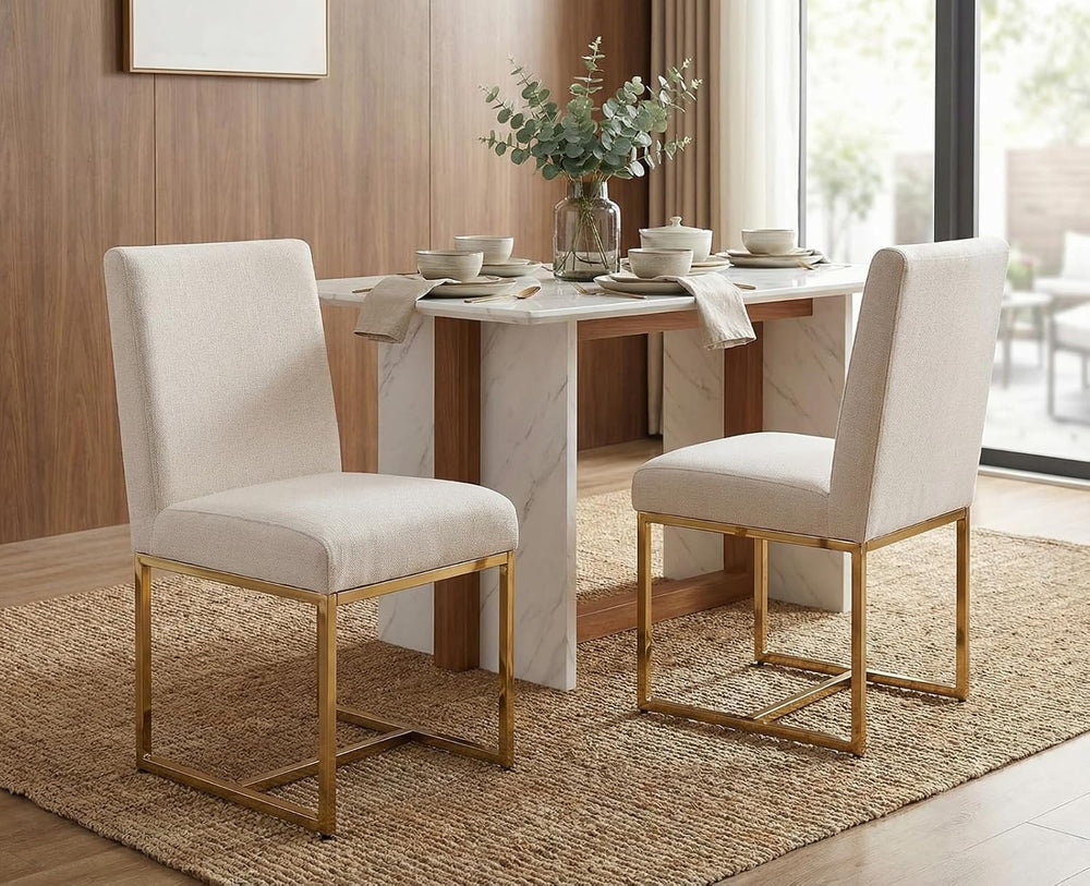 CIMOTA Modern Dining Chairs Set of 2, Upholstered Dining Room Chairs Armless ...