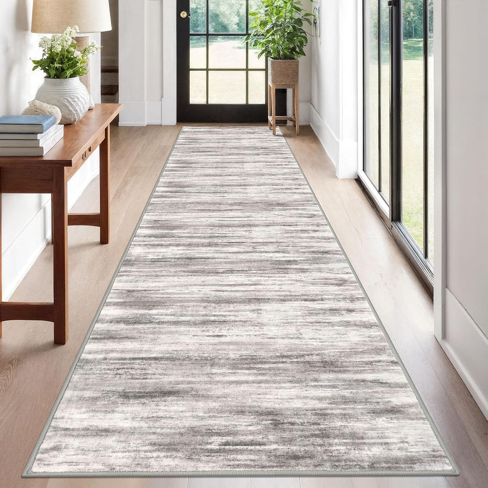 KOZYFLY Modern Abstract Washable Rug Runner 2.6x12 Hallway Rug Runner Non-Slip