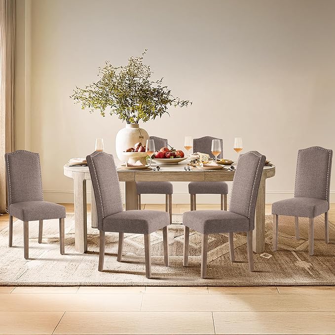Upholstered Dining Chair Modern Stylish Parsons Kitchen Diner High Back with ...