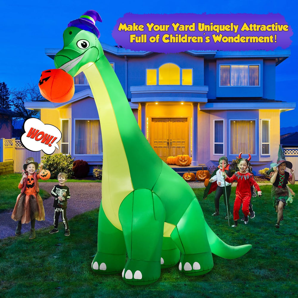 zukakii 13Ft Giant Halloween Dinosaur Inflatable Decorations, Bite Large Pump...