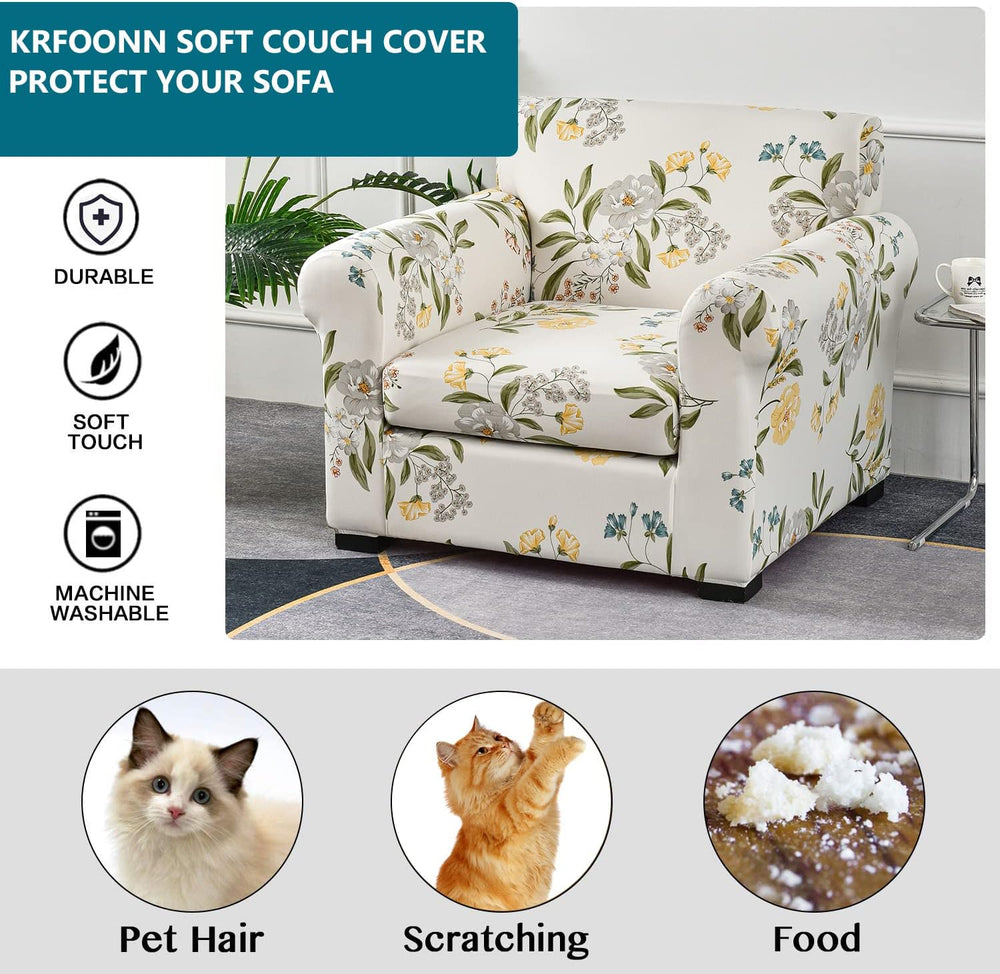 Stretch 2 Piece Chair Covers Armchair Sofa Couch Slipcover,Small,24