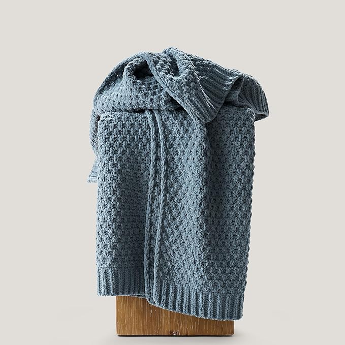 EVERGRACEHOME Chunky Chenille Knit Throw Blanket