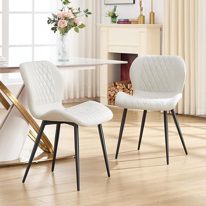 Dining Chair, Comfy Modern Dining Chairs with Thick Cushions, Upholstered Fab...