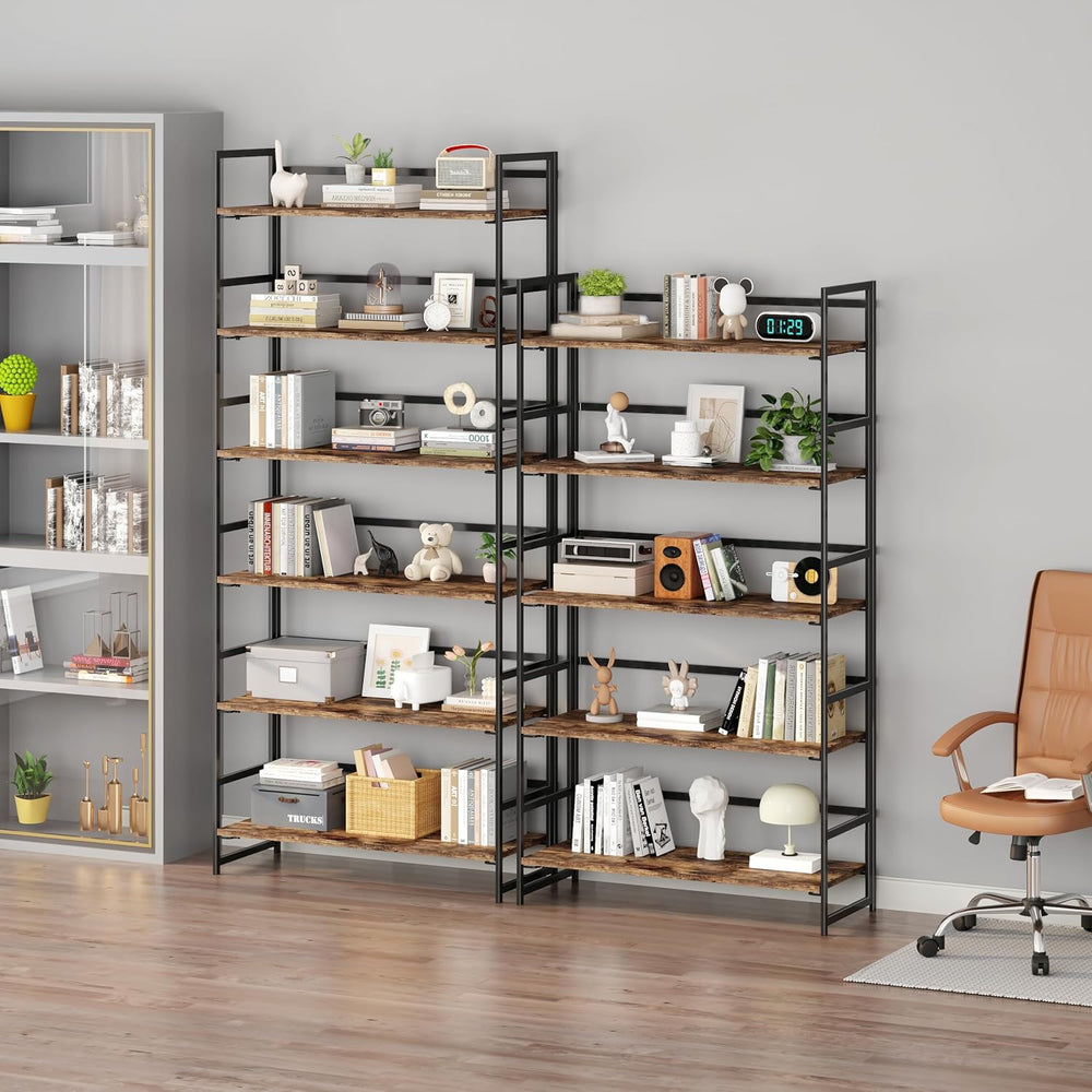 Vintage Multifunctional Folding Bookshelf, No-Assembly Plant Stand Storage Ra...