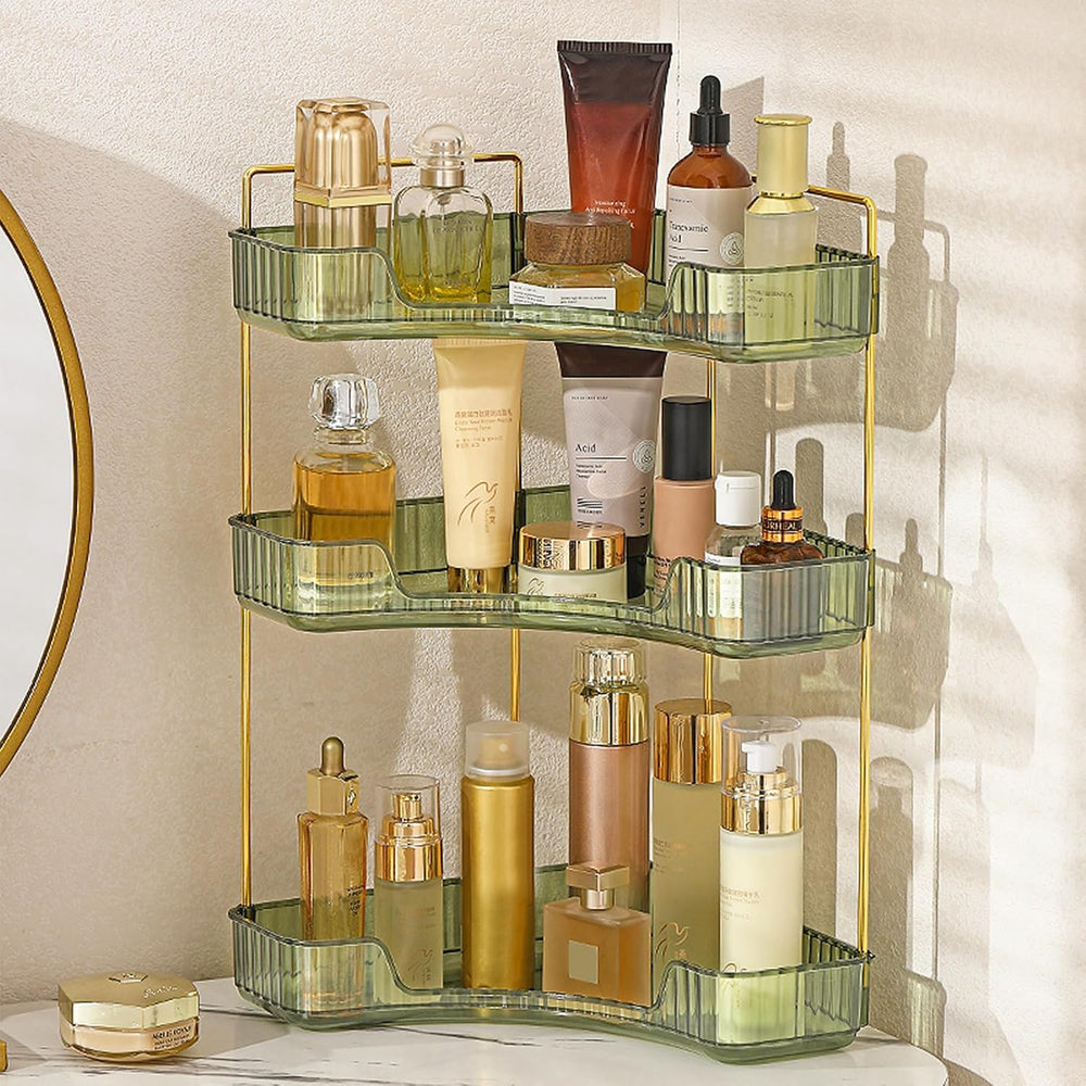 Aveniee Corner Bathroom Counter Organizer, 3 Tier Makeup Perfume Storage