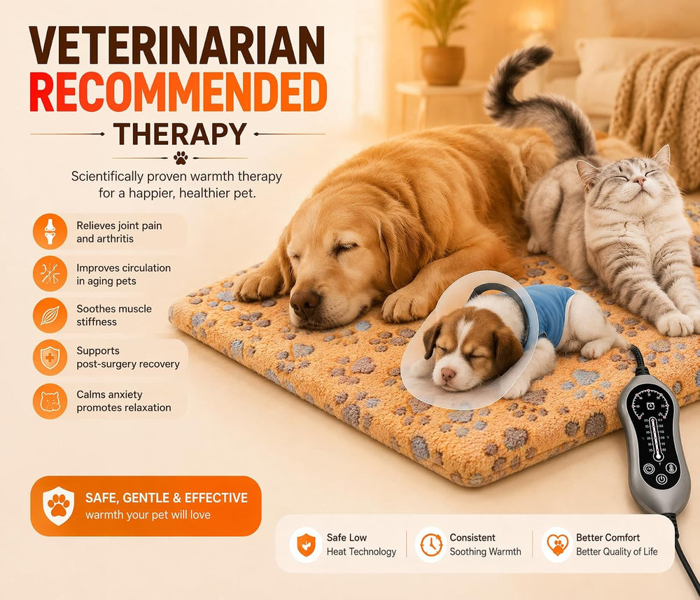 Pet Heating Pad 18X28`` for Dogs Cats with Smart Controller