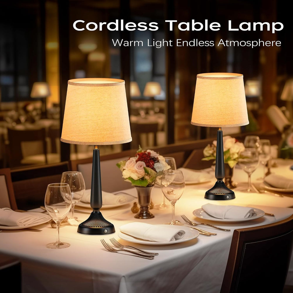 PARTPHONER Cordless Table Lamp, 5000mAh Battery Rechargeable Touch Lamp, 3-Le...