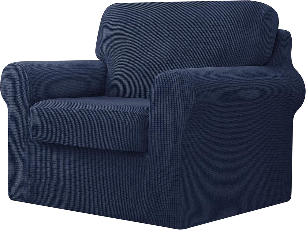 Chun YI 3 Piece Stretch Armchair Sofa Cover, 1 Seater Couch Slipcover with On...