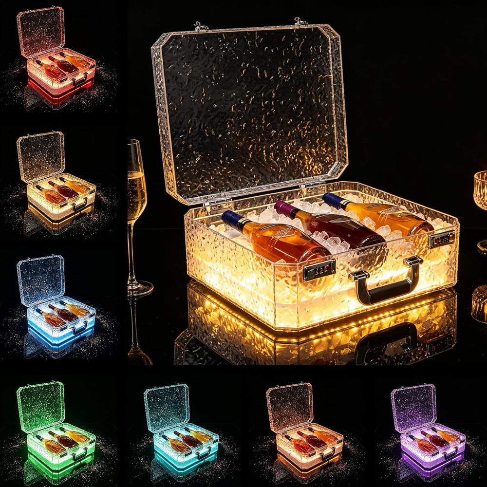 LED Wine Bottle Servicer Stand Champagne LED Display Box Rechargeable, Lumino...