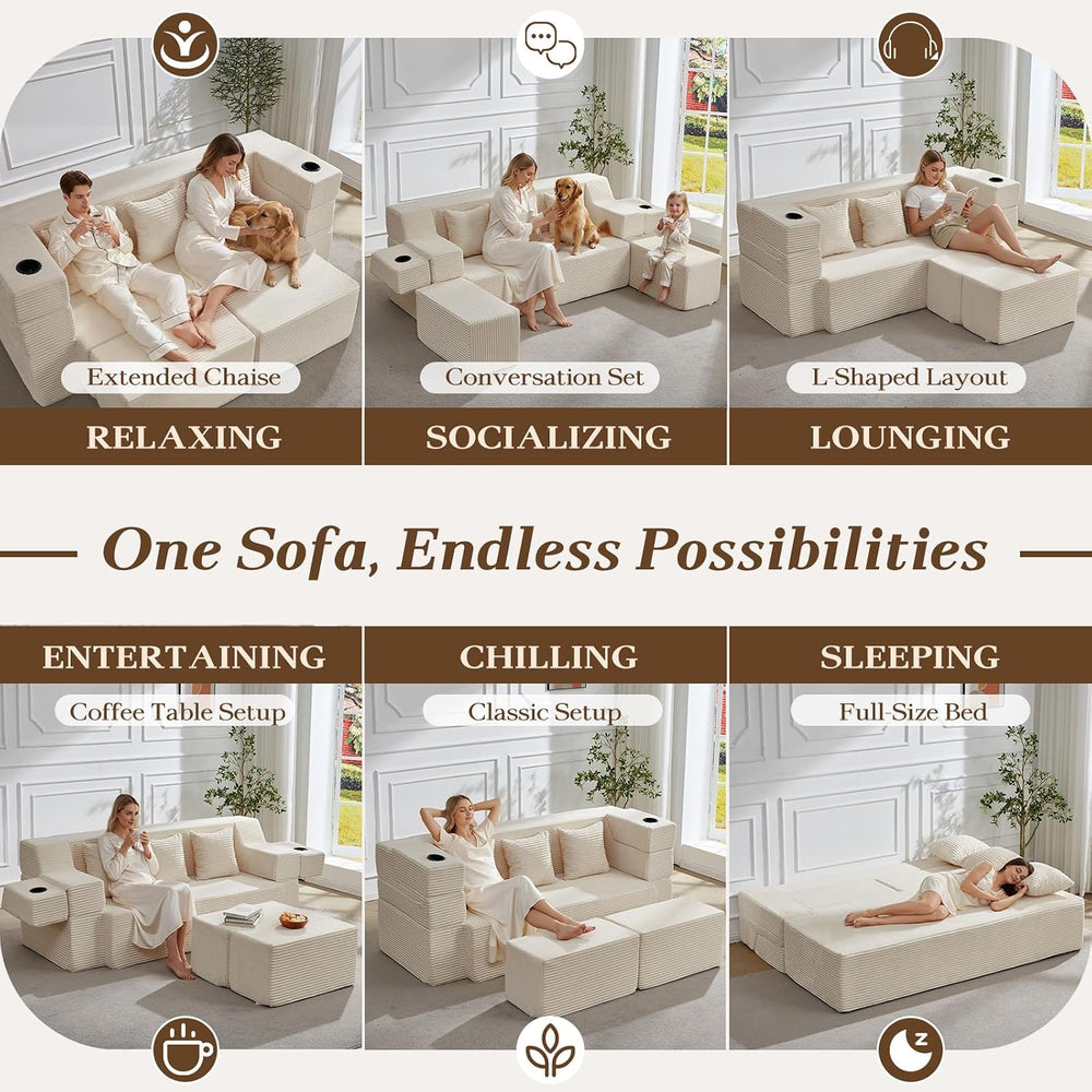 Folding Sofa Bed, 78.7”Full-Length Floor Sleeper Couch, Full Size Folding Sof...