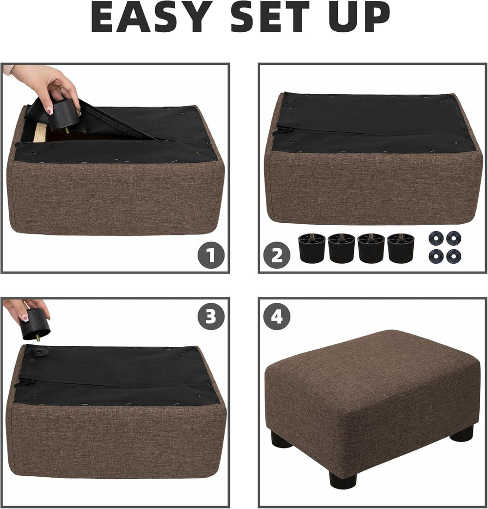 CAROLMADE Small Foot Stool Ottoman Footstool with Legs Under Desk Footrest fo...