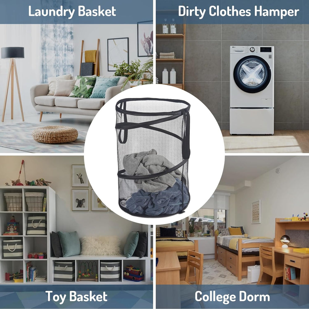 Seiritex Mesh Popup Laundry Hamper 115L Foldable Laundry Basket Extra Large C...