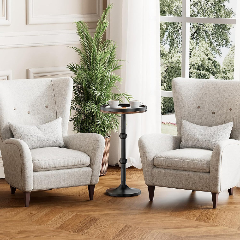 Small Round Side Table, Drink Table for Small Spaces, Modern Cocktail Table w...