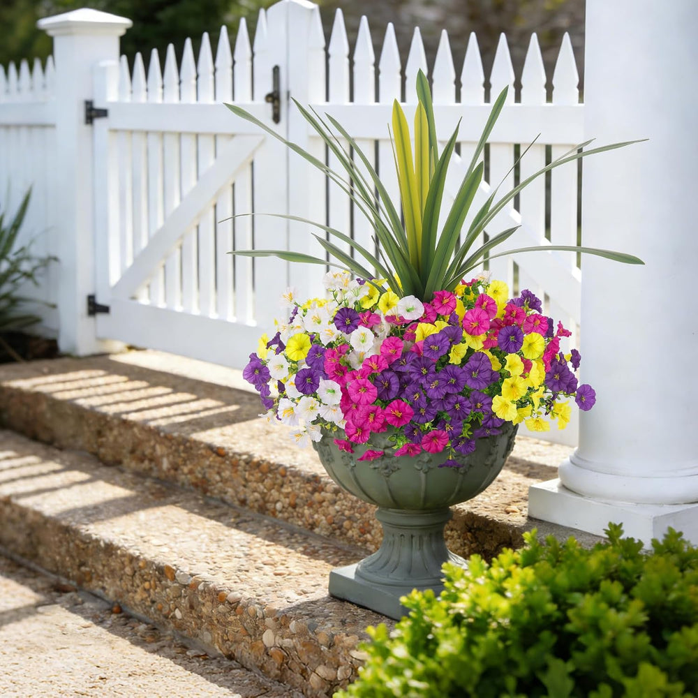 INXUGAO Artificial Flowers for Outdoors Fake Plants UV Resistant Outside