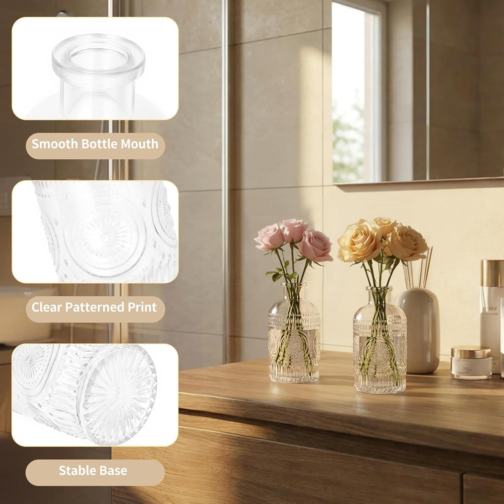 40Pcs Glass Bud Vases in Bulk Small Mini Clear Vase for Flowers
