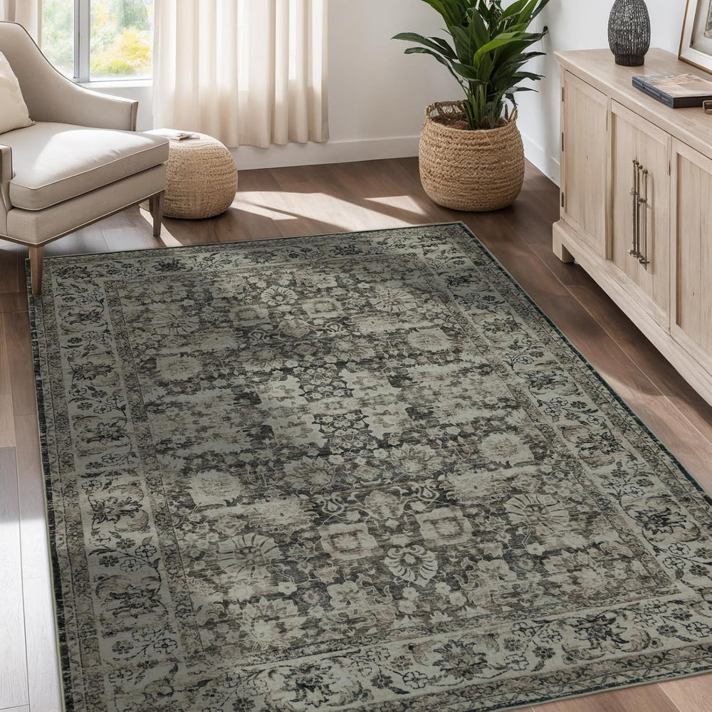 Area Rug 5ร7 Washable Rugs for Bedroom Brown