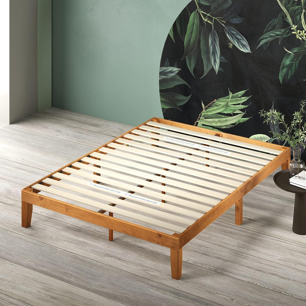 Zinus Alexia Wood Platform Bed Frame, Solid Wood Foundation, No Box Spring Ne...