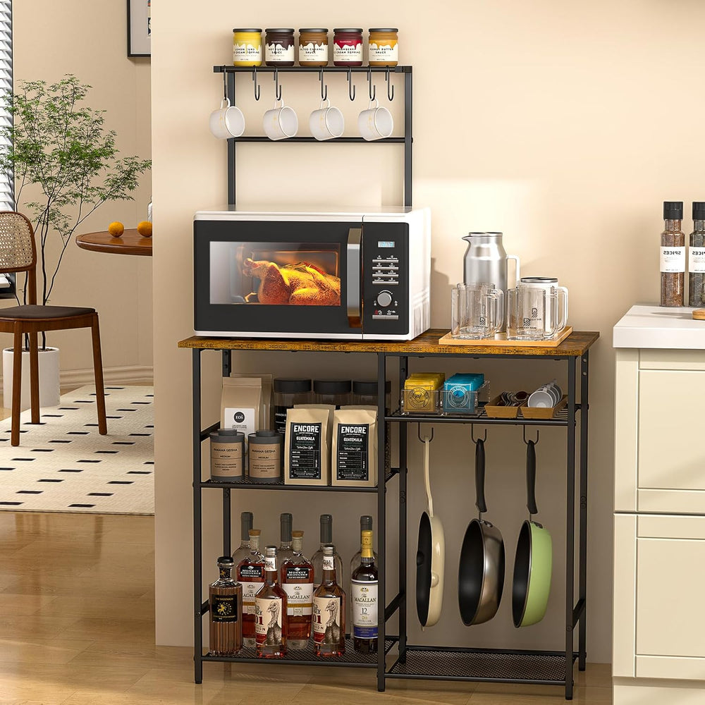 3IngSeagulls Baker's Rack for Kitchen with Storage, Microwave Stand with ...