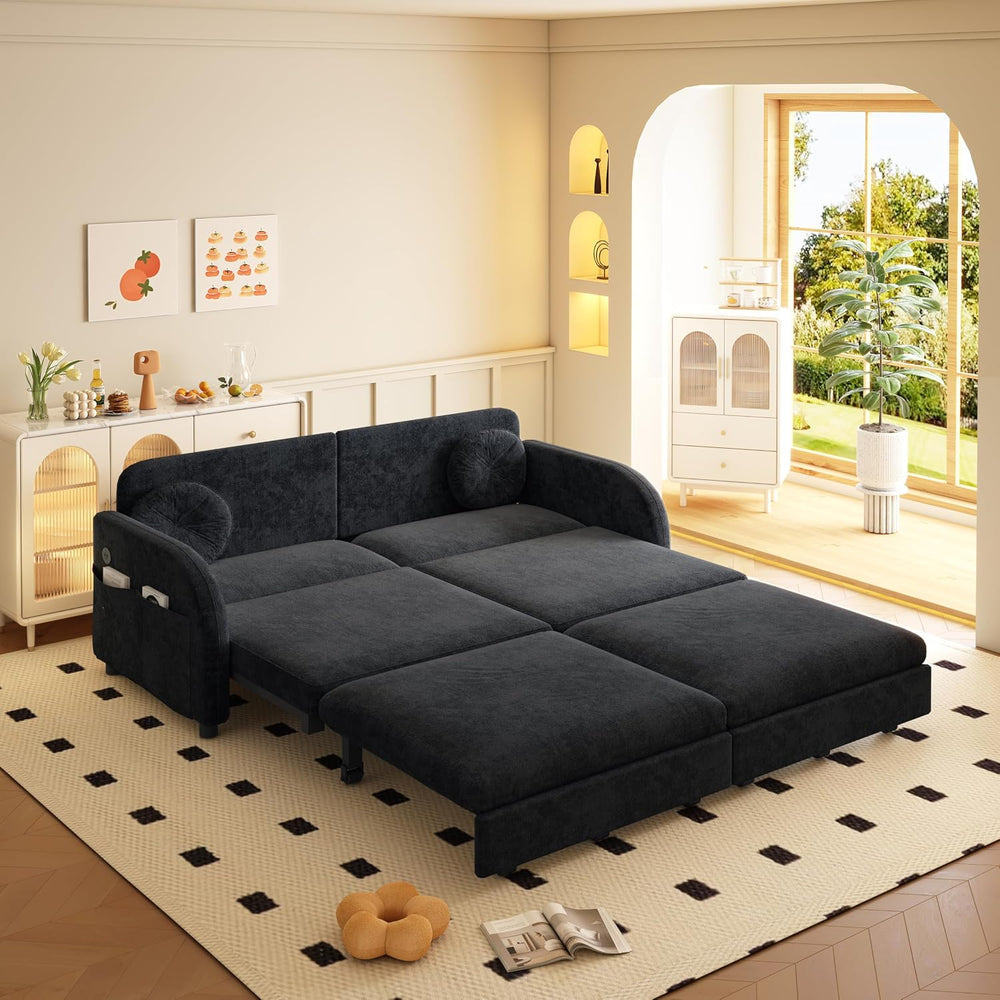 65.4'' Sleeper Sofa Bed Queen Size, 3in1 Convertible Pull Out Couch, ...