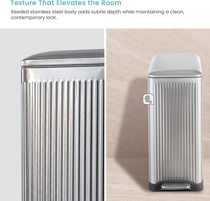 Home Zone Living 13 Gallon Dual Compartment Step Trash Can
