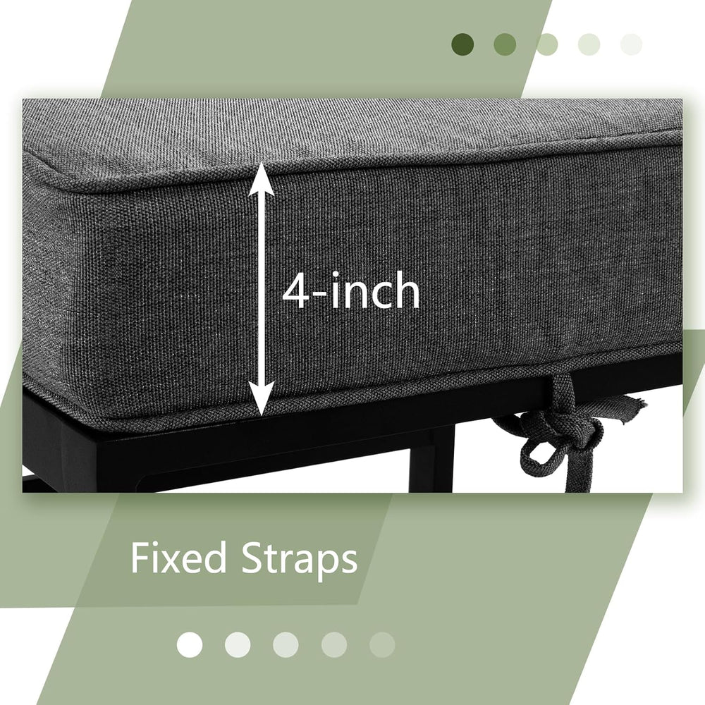 2 Pieces Outdoor Ottomans for Patio, Assembled Aluminum Outdoor Ottoman with ...