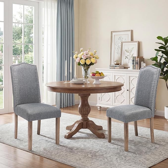Upholstered Dining Chair Modern Stylish Parsons Kitchen Diner High Back with ...