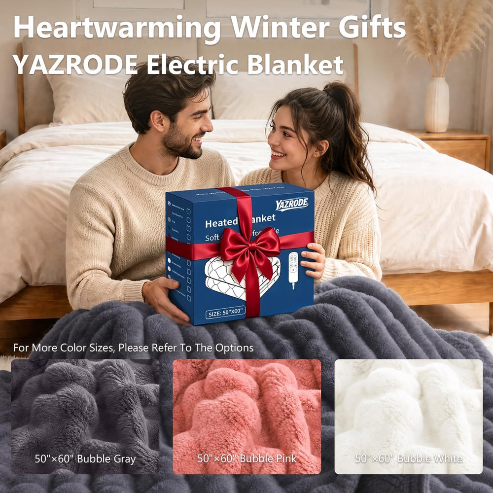 Heated Blanket Electric Throw, 10 Heat Settings 9Hour Auto Shut Off
