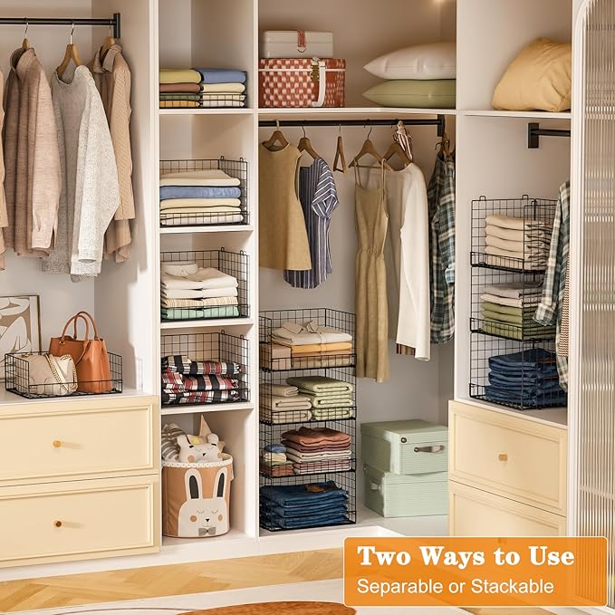 Yociyoga 7-Tier Stackable Closet Organizers and Storage Shelves, Foldable