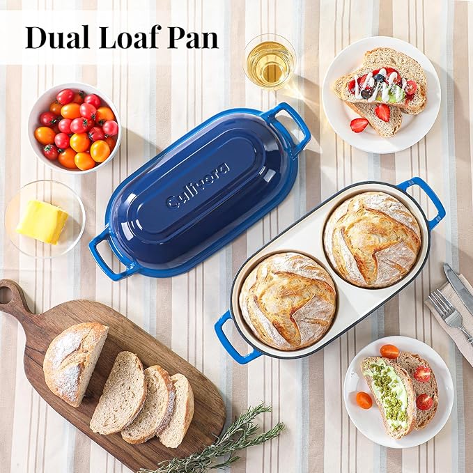 Cast Iron Bread Pan with Lid, Mini Enamel Sourdough Baking Dutch Oven Pot