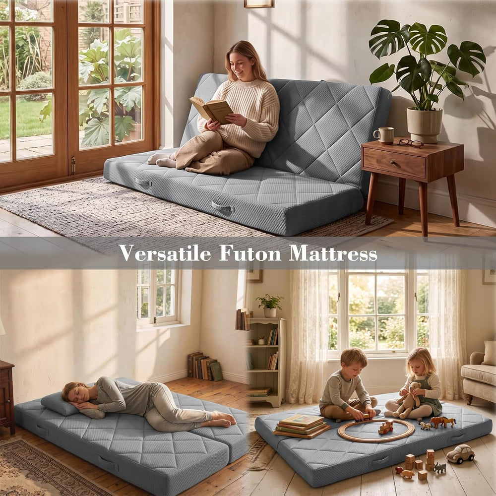 6" Full Size Futon Mattress Replacement with Handles,71X52X6"