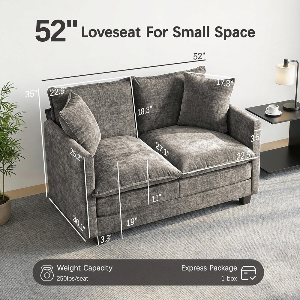 Loveseat Sofa, 52'' Modern Cloud Sofa Small Couch for Living Room