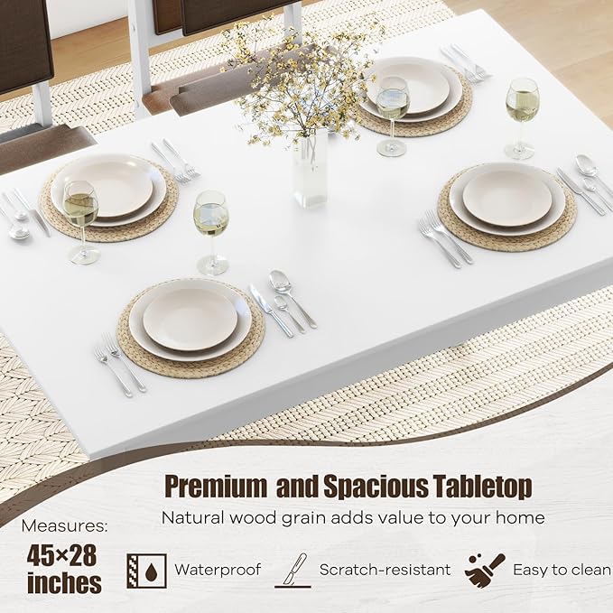 NAFORT Dining Table Set for 4, Farmhouse Kitchen Table and Chairs Set of 4, M...