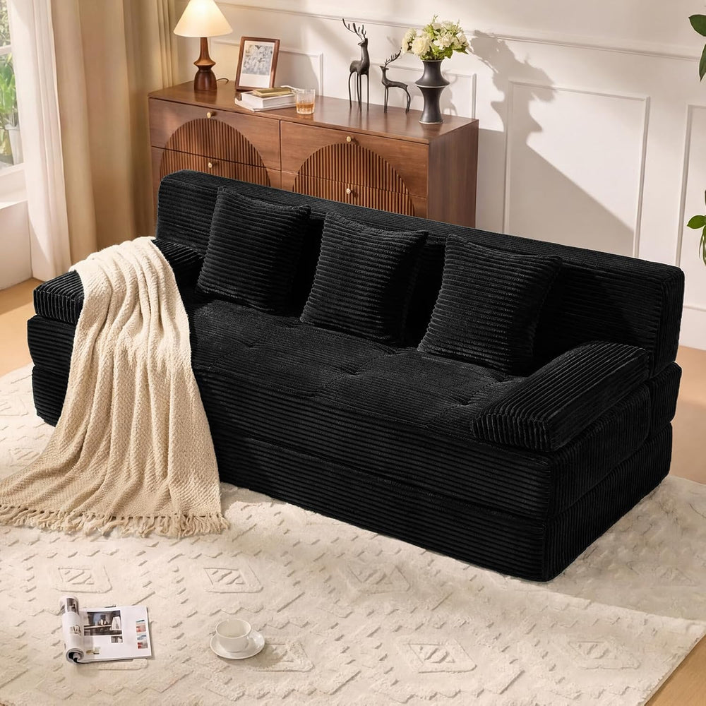 78.7IN Convertible Folding Sofa Bed, 3 Seater Sleeper Sofa Couch