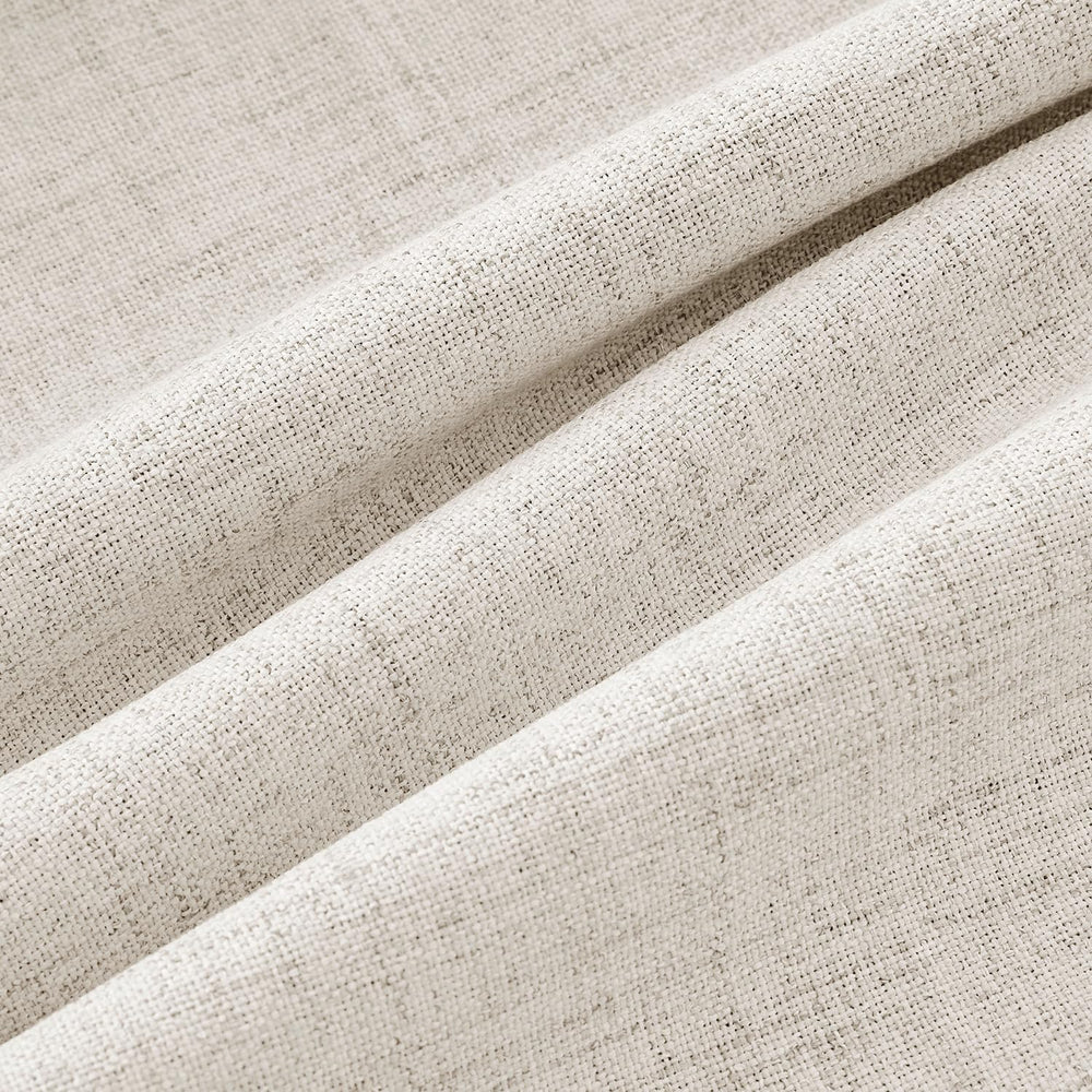 MIULEE 100% Blackout Linen Curtains for Bedroom 42 x 84 Inch Birch 2 Panels