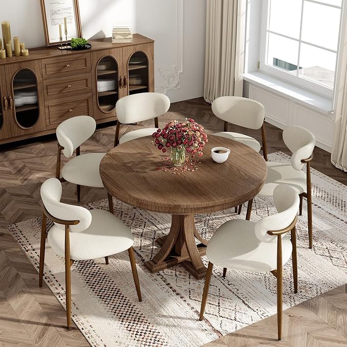 Dining Chairs Set of 2, Curved Back Kitchen Room Chairs with Metal Legs and A...